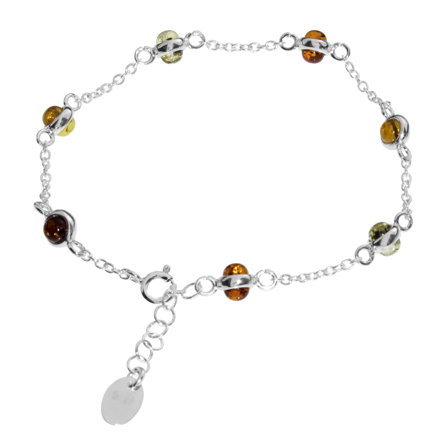 089-210203-0100 Armband, Silber 925/000, Bernstein
