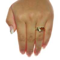 4250054206989-PT01 Ring Gold 333/000, Bernstein/Zirkonia -Größe wählbar-