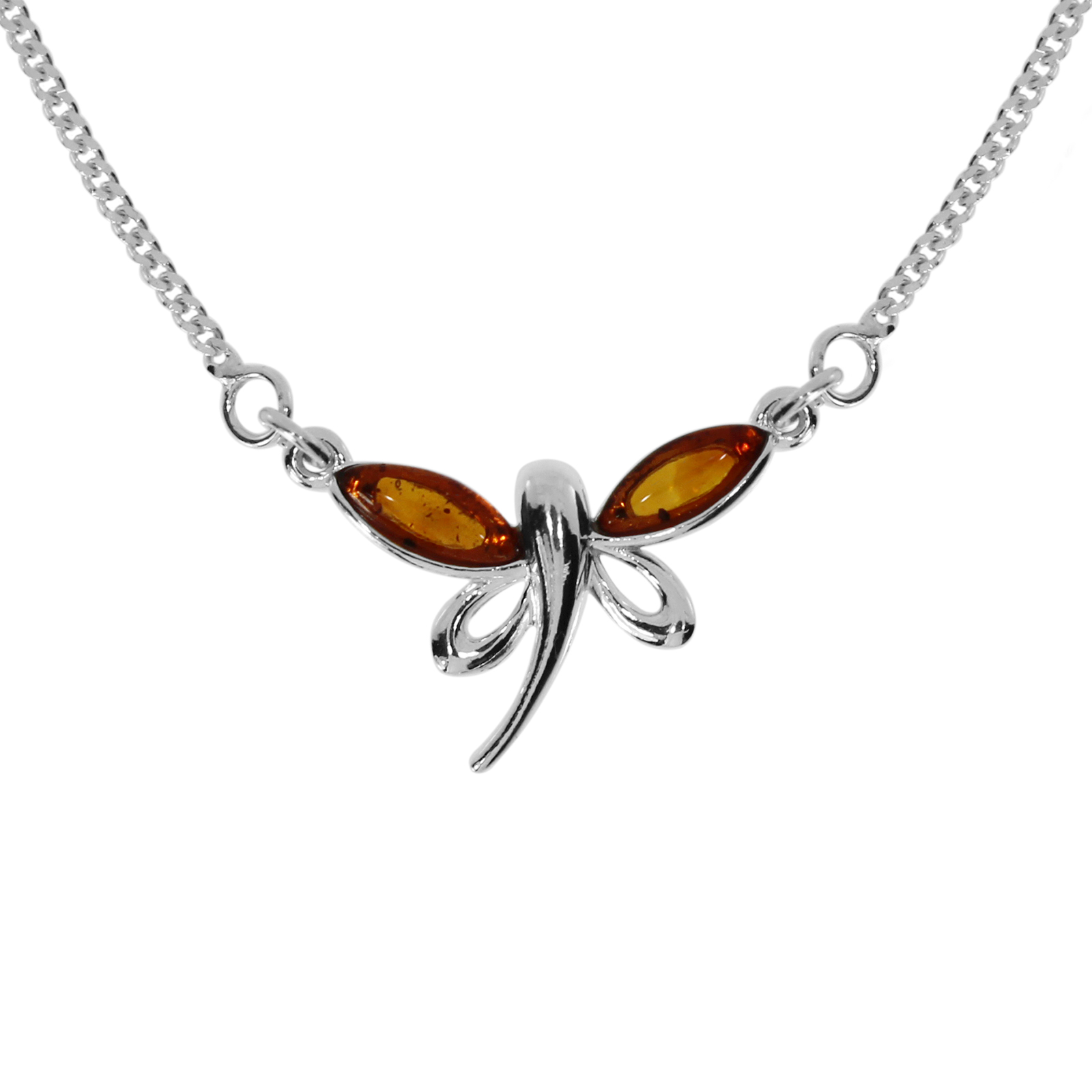 Collier "Schmetterling", Silber 925/000, Bernstein   Collier "Schmetterling", Silber 925/000, Bernstein