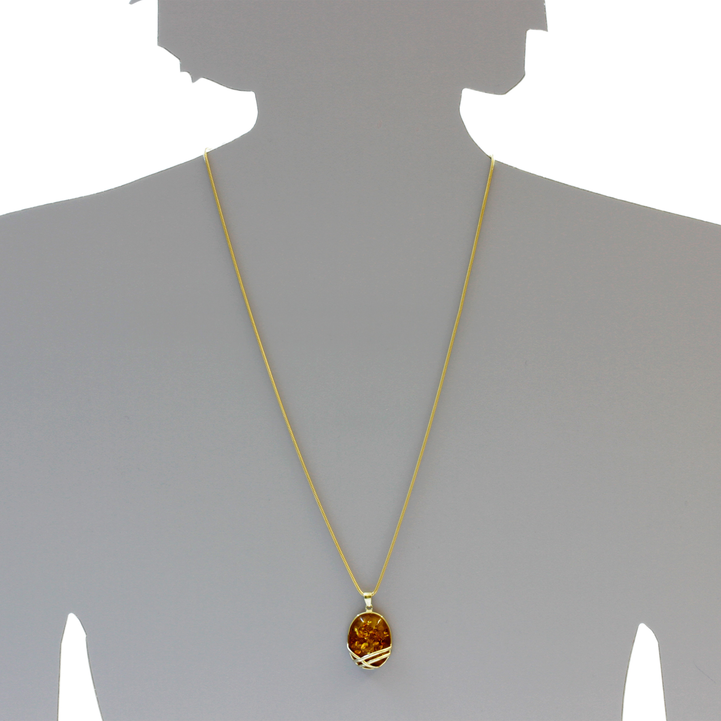 001-103170-0001s Anhänger Gold 333/000, Bernstein