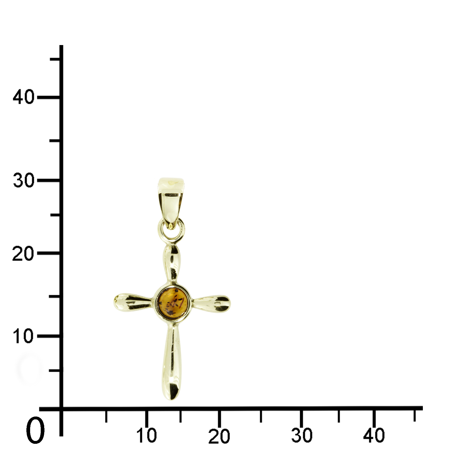 Anhänger Silber vergoldet, Kreuz, Bernstein   Anhänger Silber vergoldet, Kreuz, Bernstein