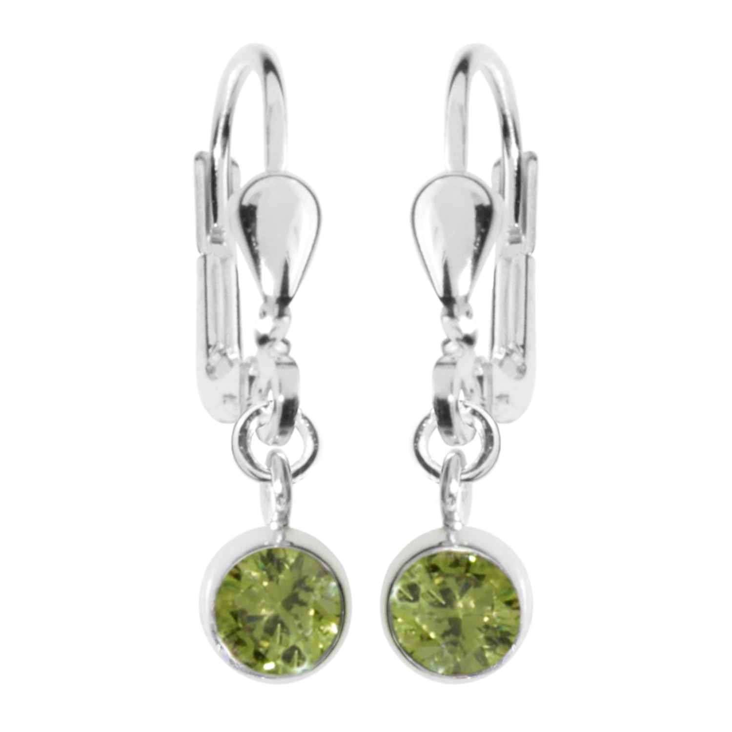 Ohrhänger Silber 925/000, Zirkonia-limette, 5 mm