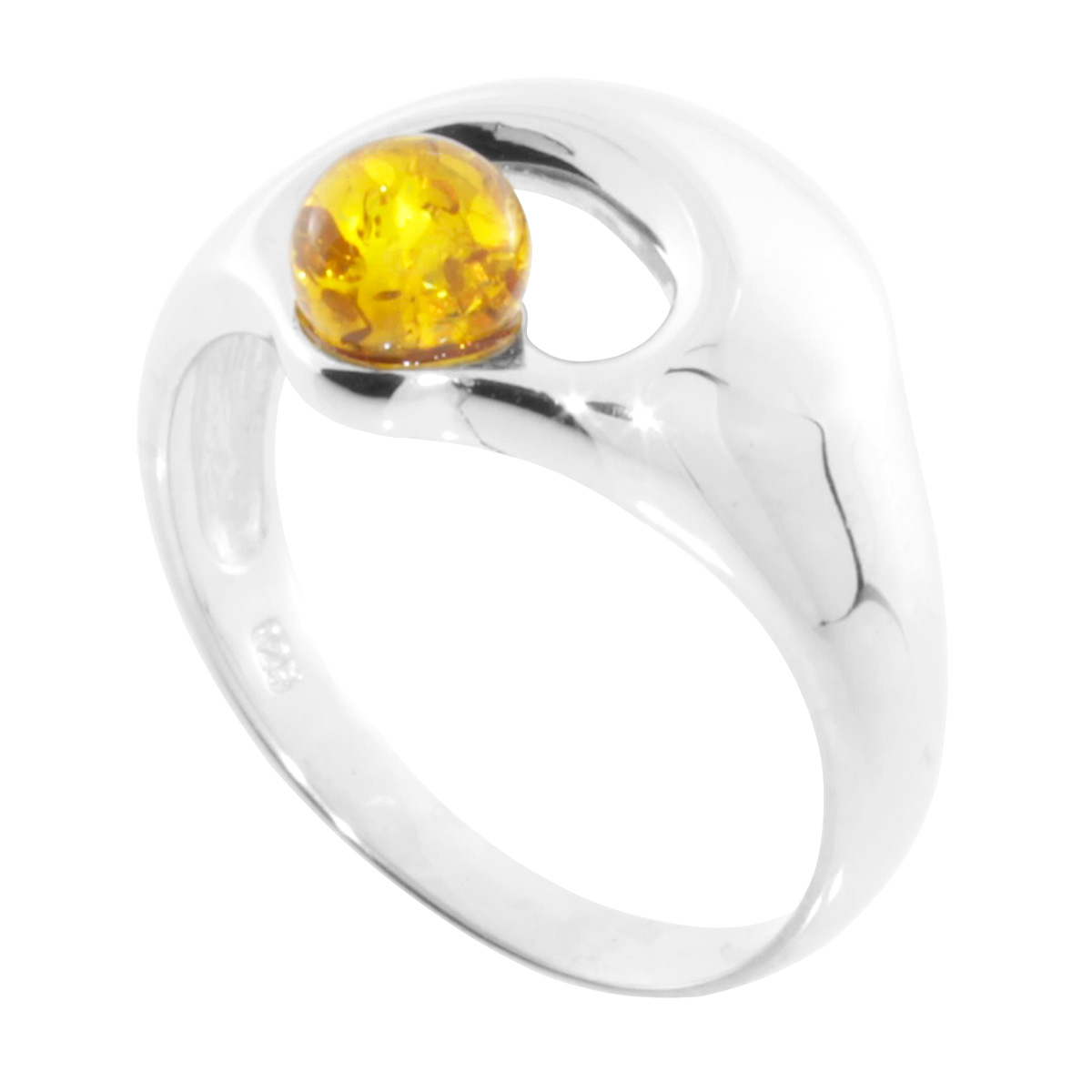 001-273125-A256 Ring Silber 925/000, Bernstein -Größe wählbar-