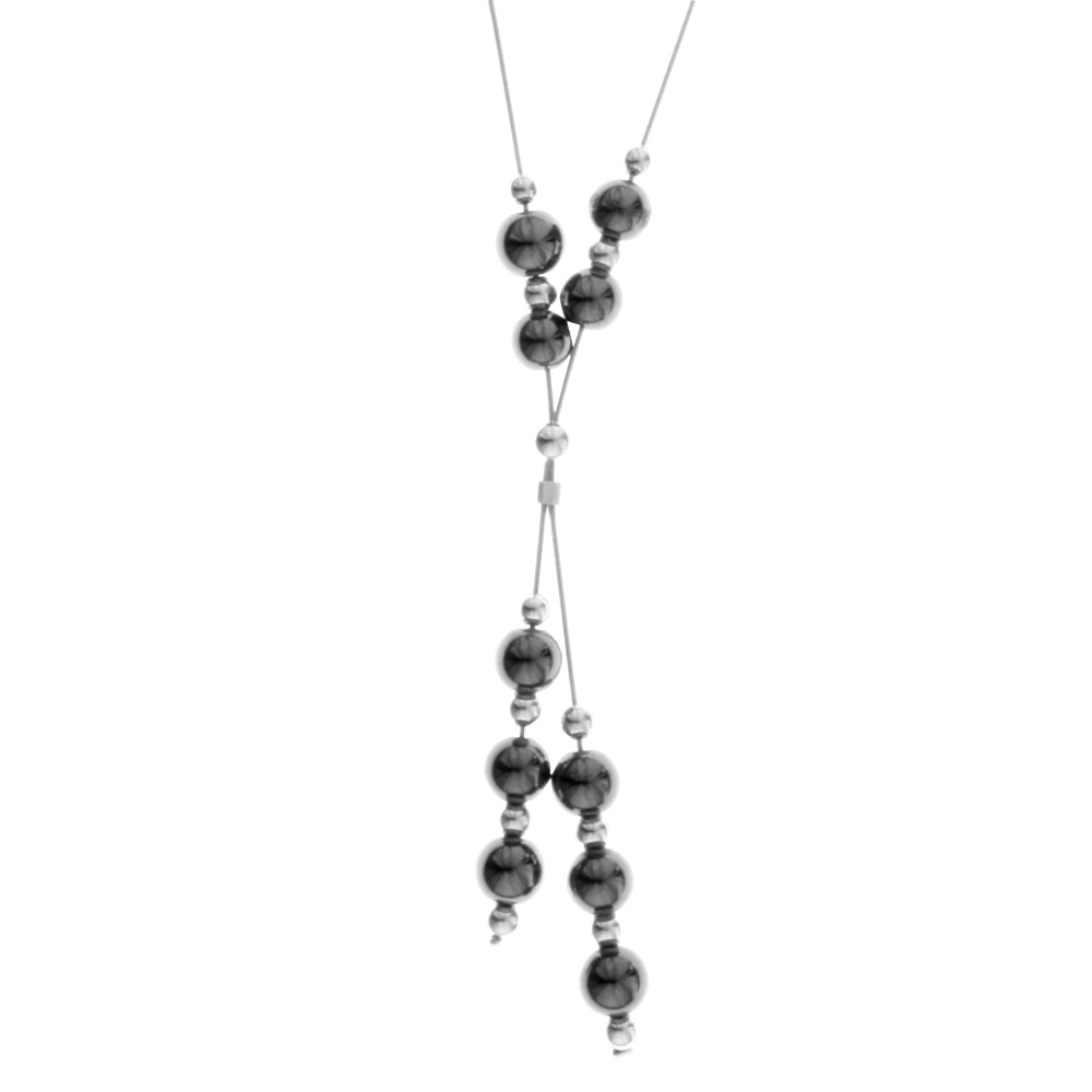 001-293035-0100 Edelstahlcollier 1/42 cm, Silber 925/000, Hämatit