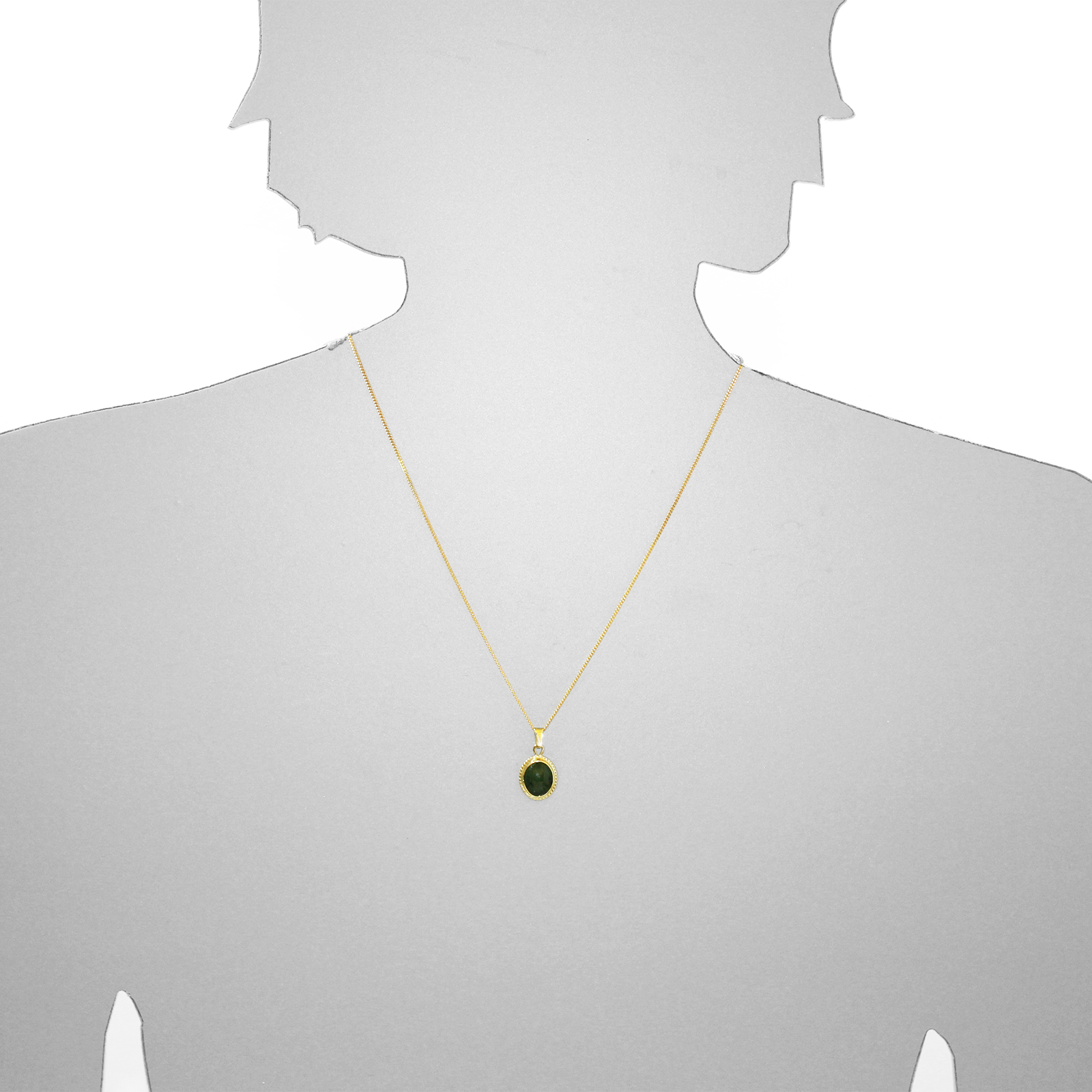 Anhänger Gold 333/000, Jade  Anhänger Gold 333/000, Jade