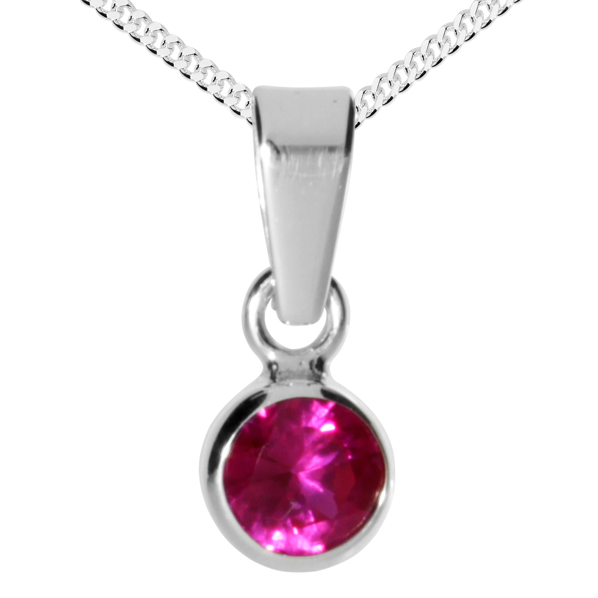 001-203644-A342 Kette mit Anhänger Silber 925/000, 42 cm, sy. Rubin