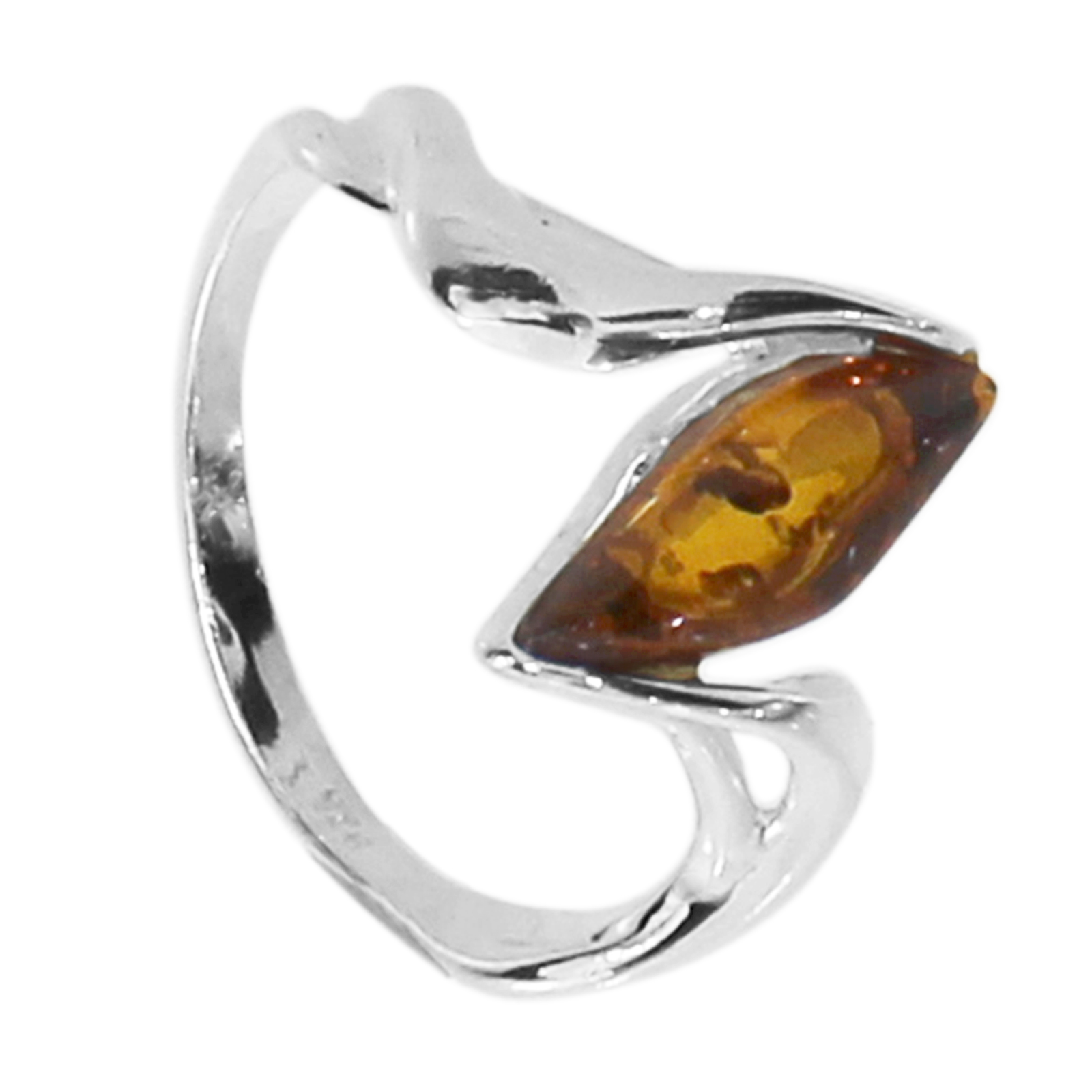 Ring Silber 925/000, Bernstein -Größe wählbar-  