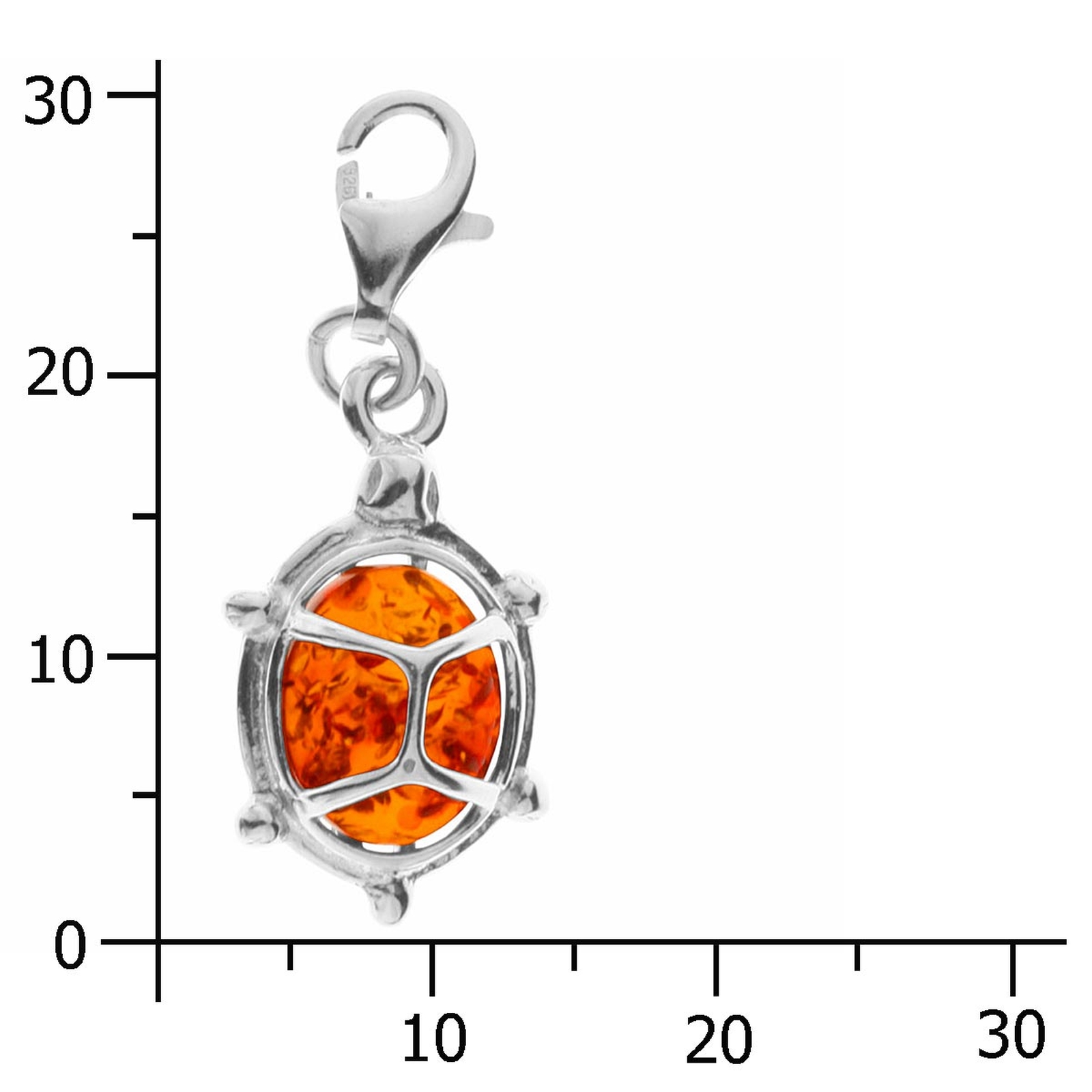 098-200180-0200k Charm Silber 925/000, Schildkröte, Bernstein