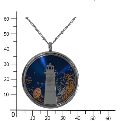 Kette mit Anhänger (38 mm), Edelstahl, Leuchtturm, 80 - 85 cm verstellbar Kette mit Anhänger (38 mm), Edelstahl, Leuchtturm, 80 - 85 cm verstellbar
