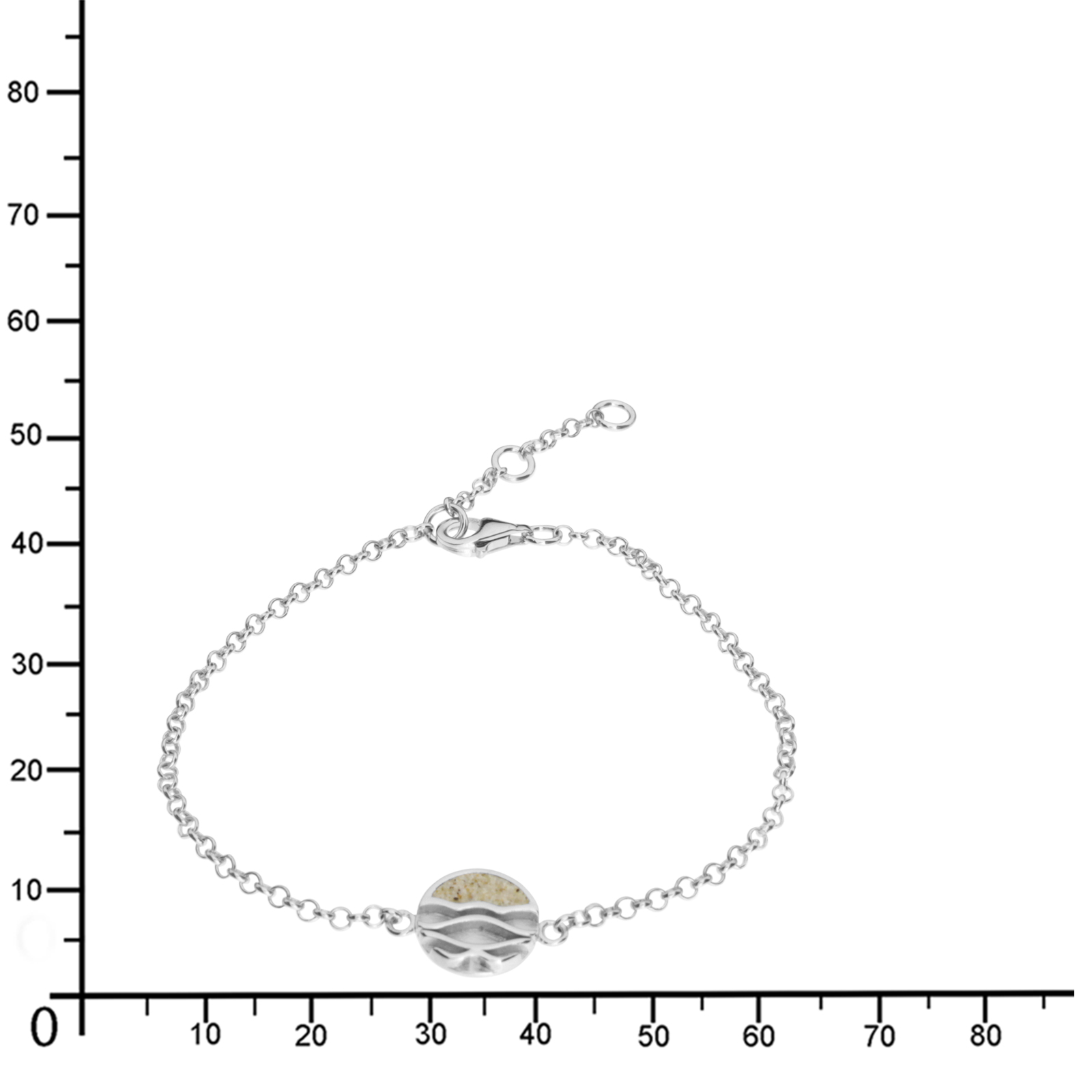 112-211550-0100k Armband, Silber 925/000, "Strandwellen", 16,5-19 cm