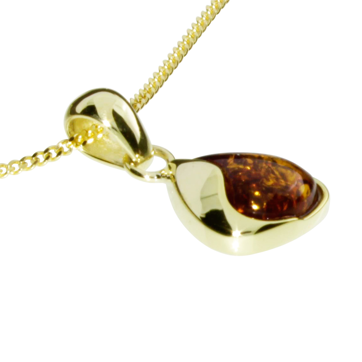 001-103641-A1451 Kette mit Anhänger Gold 333/000, 45 cm, Bernstein