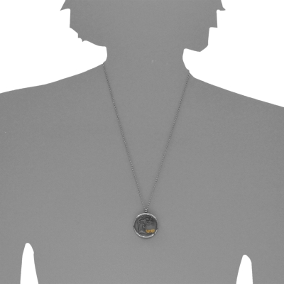 Kette mit Anhänger (30 mm), Edelstahl, Windflüchter, 45 - 50 cm verstellbar, Bernstein Kette mit Anhänger (30 mm), Edelstahl, Windflüchter, 45 - 50 cm verstellbar, Bernstein