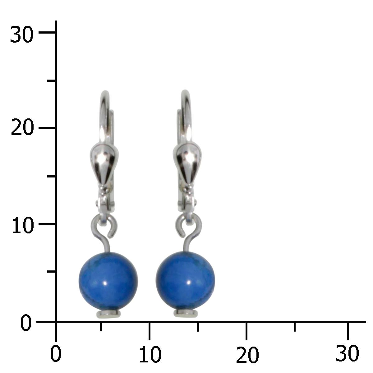 001-263398-0602ky4C0cHyVwCix8 Ohrhänger Silber 925/000, Türkis, 6 mm
