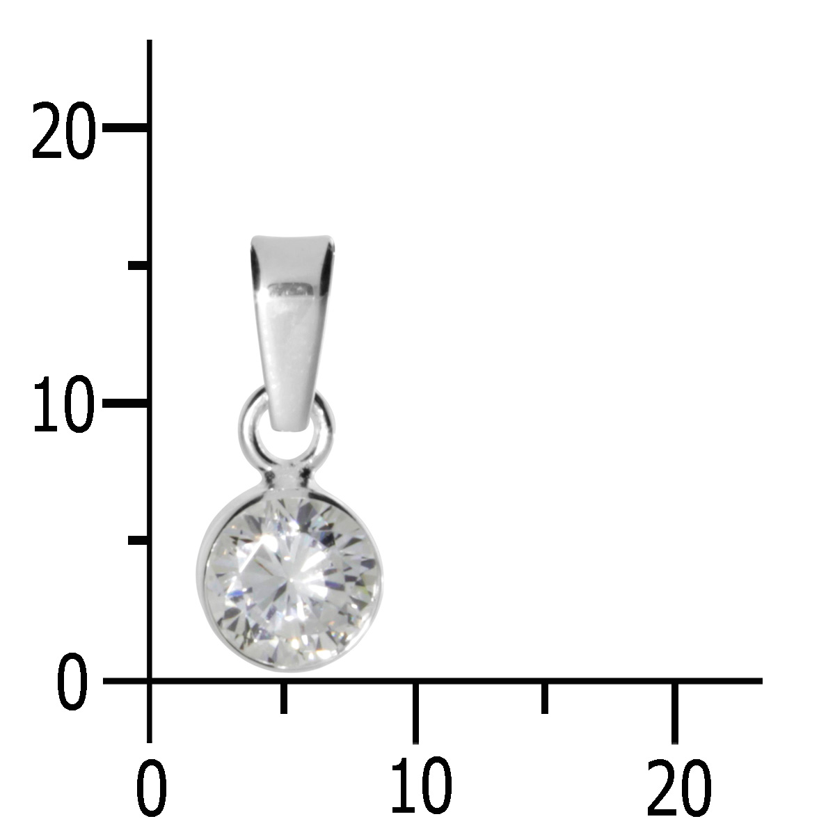 Anhänger Silber 925/000, Zirkonia