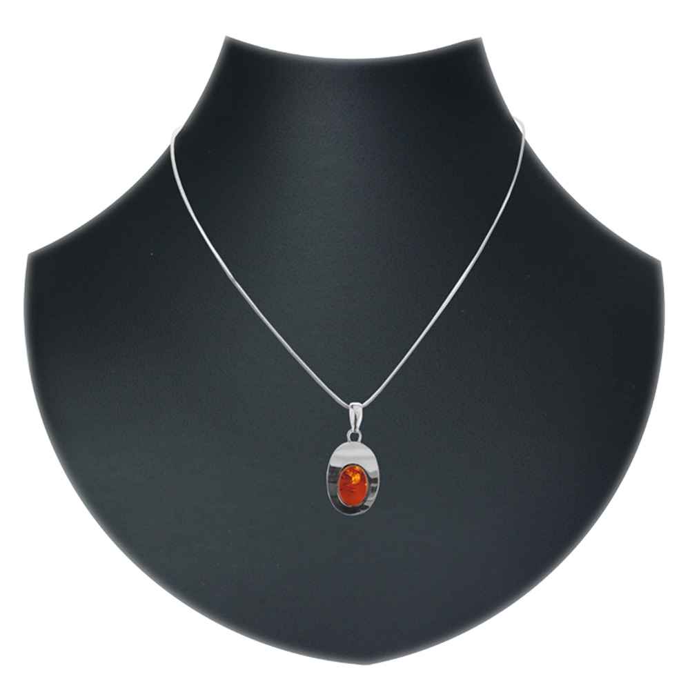 001-203442-A1422 Kette mit Anhänger Silber 925/000, Bernstein, 42 cm