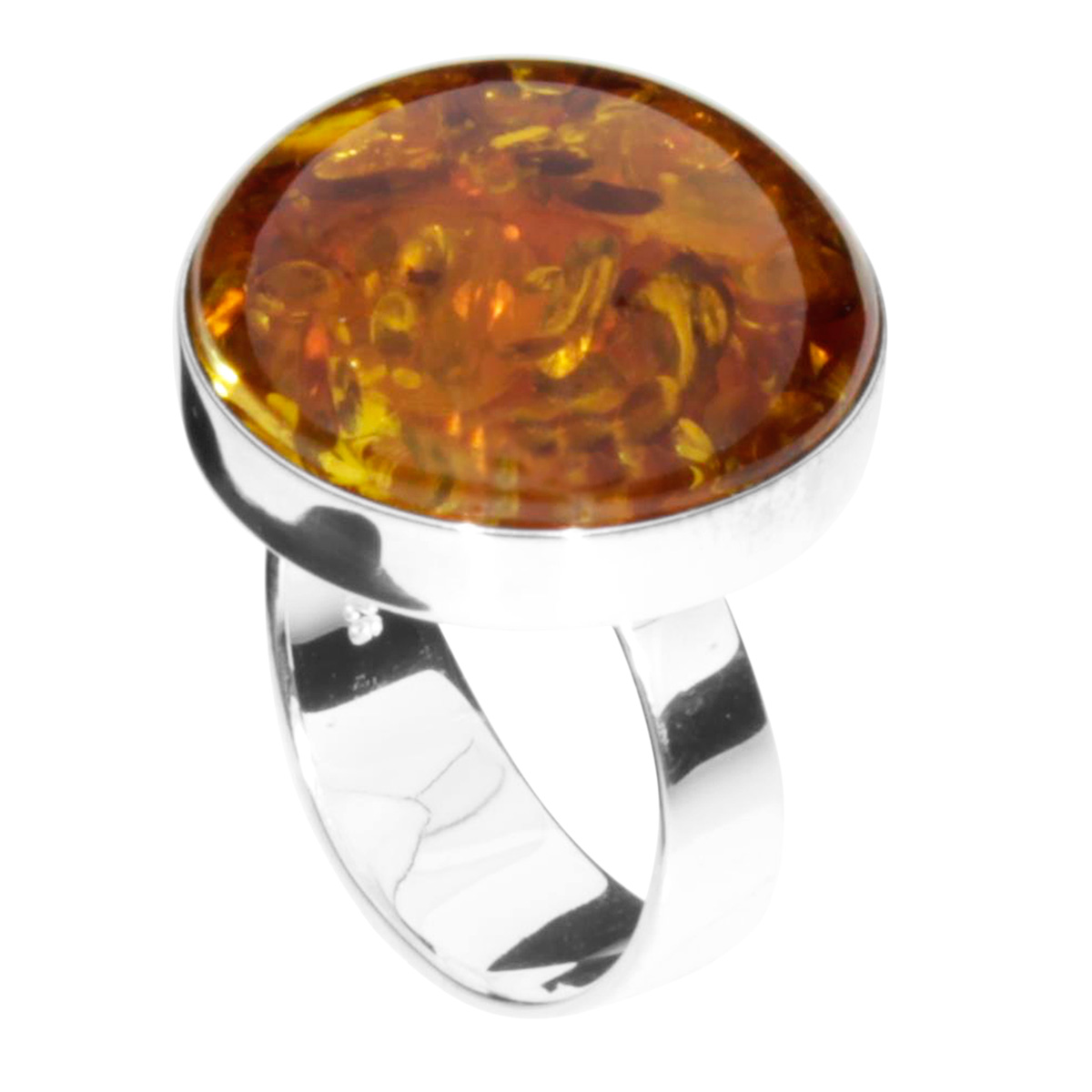 001-273412-0100 Ring Silber 925/000, Bernstein -Größe wählbar-