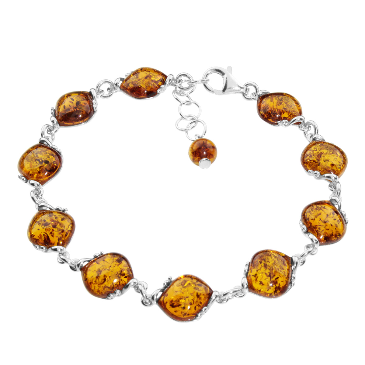 105-210134-0100 Armband, Silber 925/000, Bernstein
