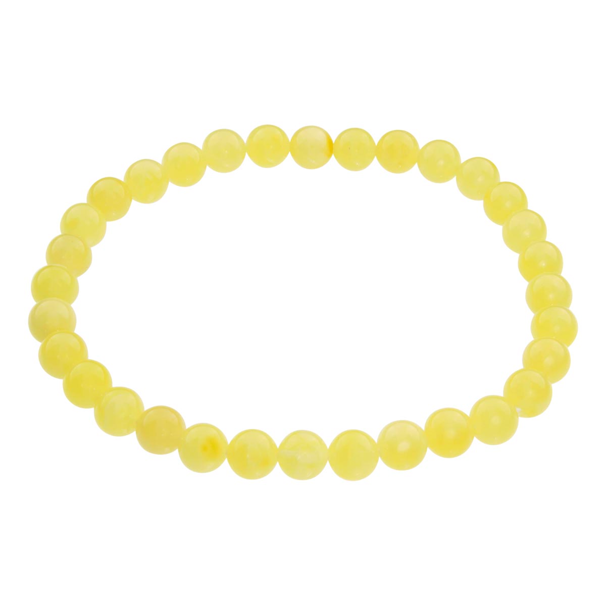058-410012-0619 Bernsteinarmband, Kugel 6 mm, 19 cm, Gummizug