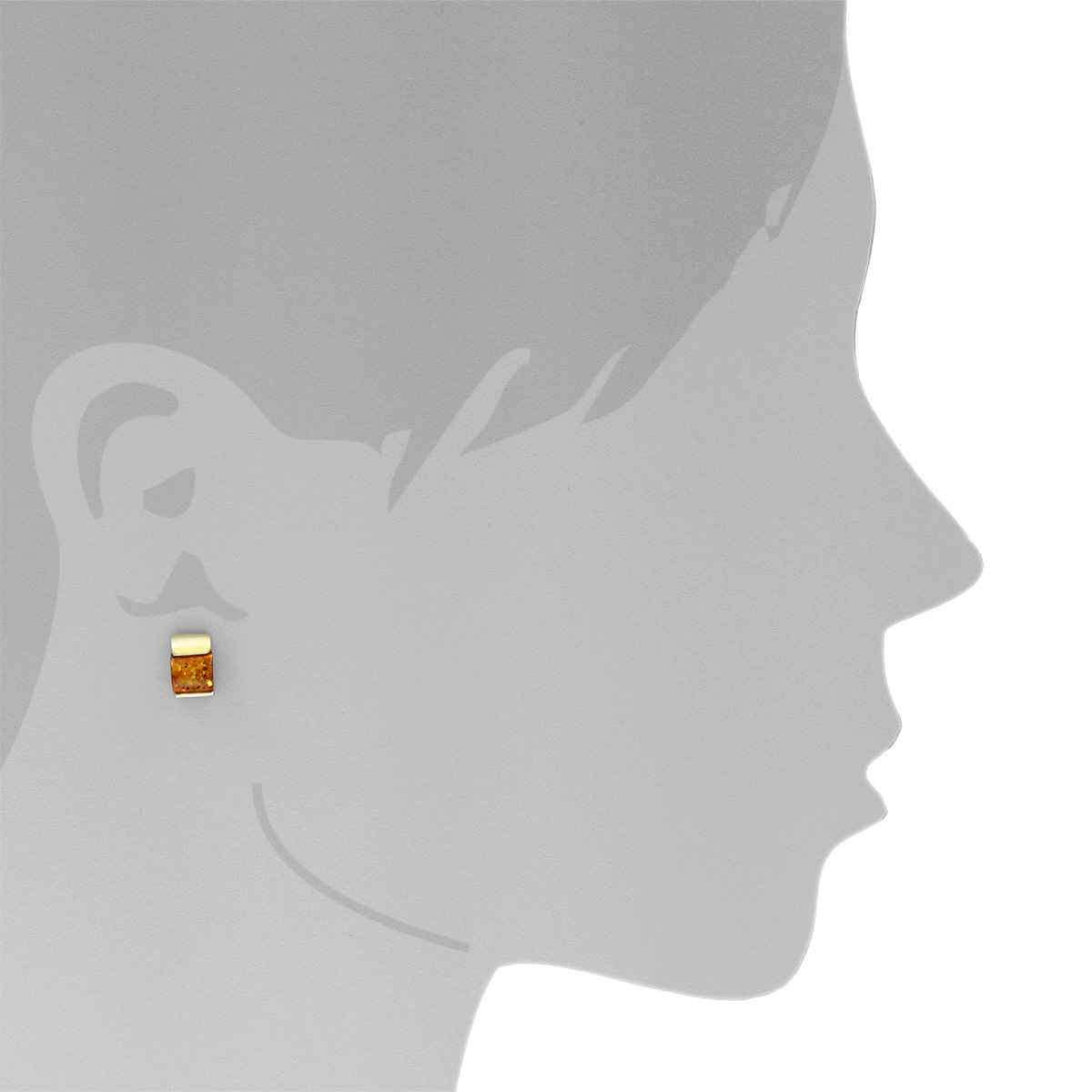 Ohrstecker Gold 333/000, Bernstein
