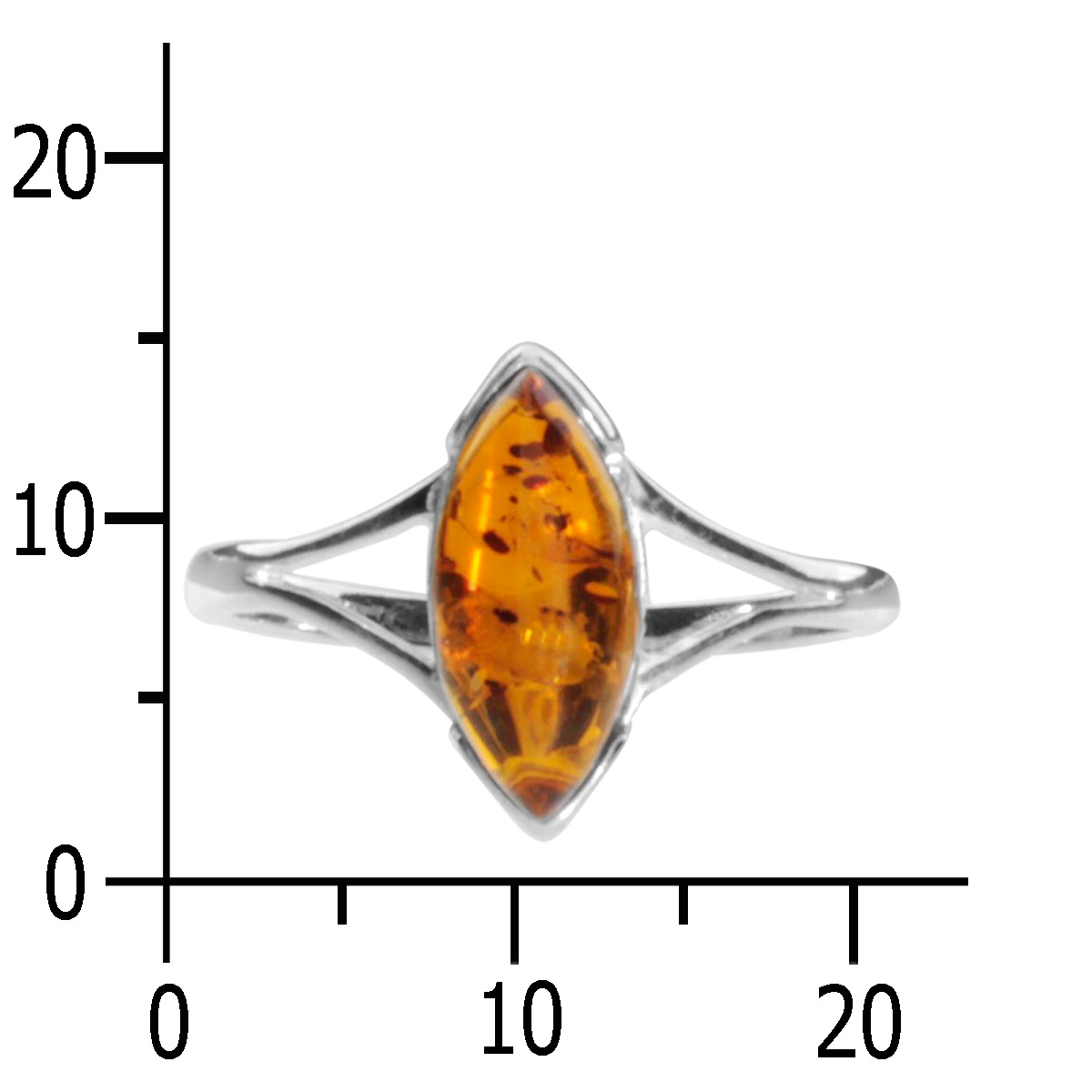 098-271565-1G56k Ring Silber 925/000, Bernstein -Größe wählbar-