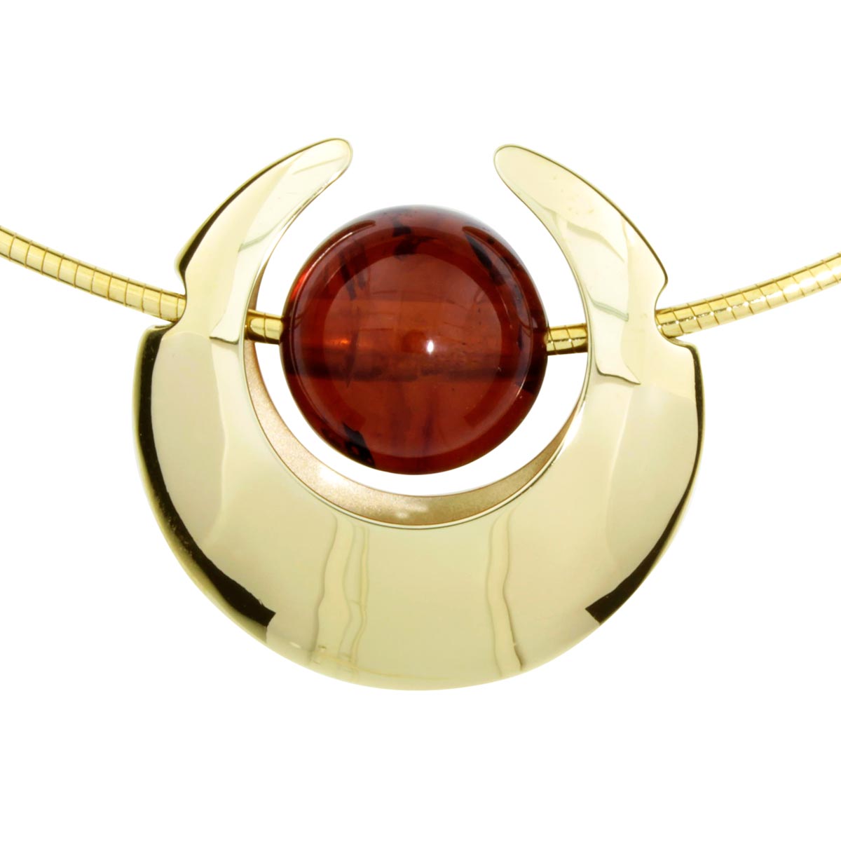 001-203555-2200 Collier Silber vergoldet 925/000, 42 oder 45 cm, Bernstein