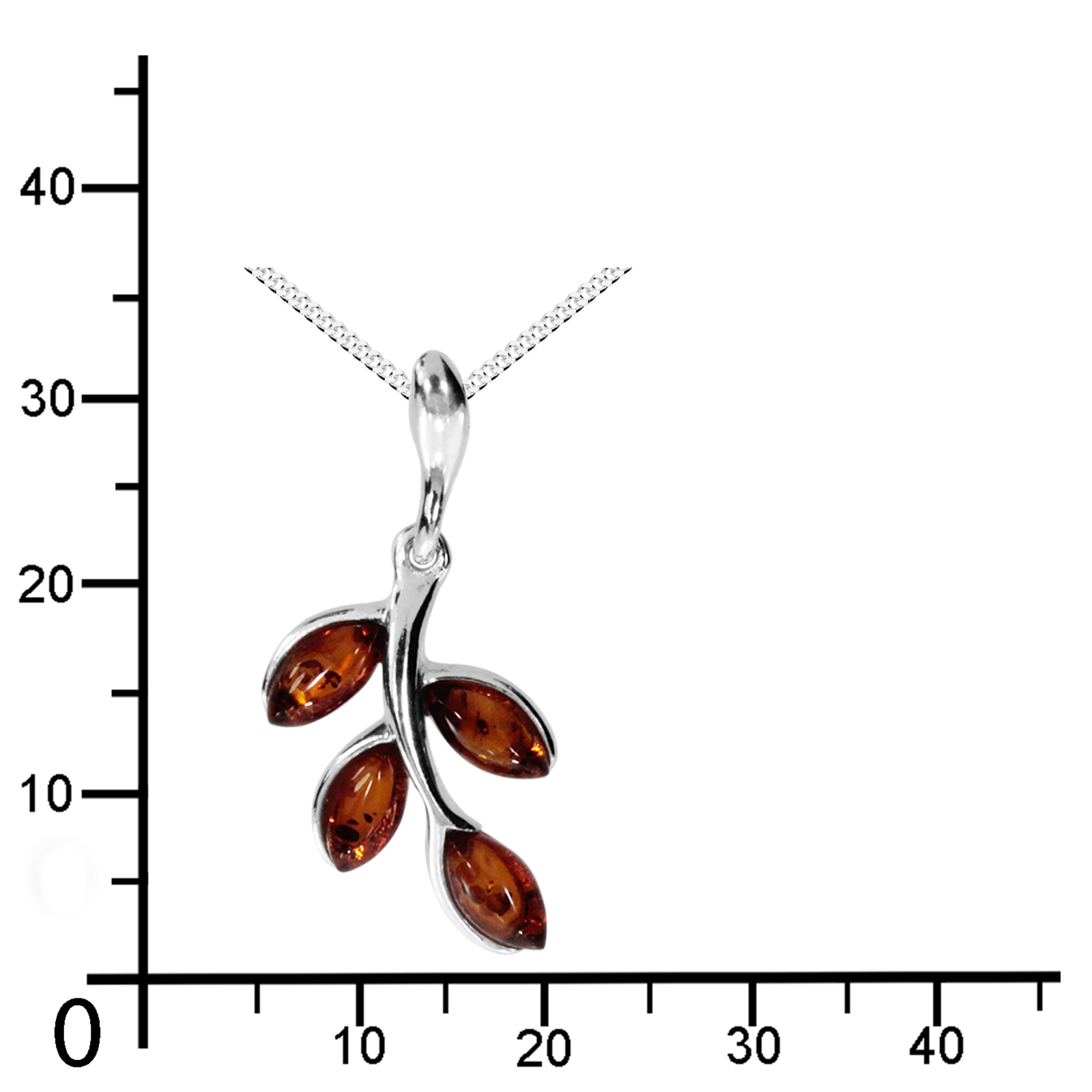 Kette mit Anhänger Silber 925/000, Bernstein -Länge wählbar- Kette mit Anhänger Silber 925/000, Bernstein -Länge wählbar-