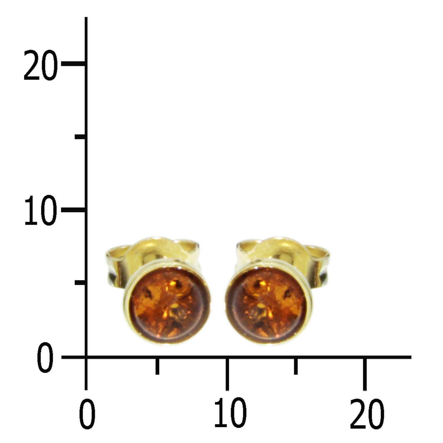 001-163414-0100k Ohrstecker Gold 333/000, Bernstein 5 mm