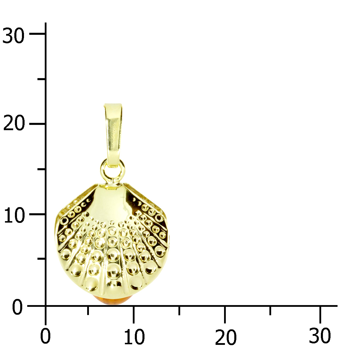 104-100029-0200k Anhänger Gold 333/000, Muschel, Bernstein