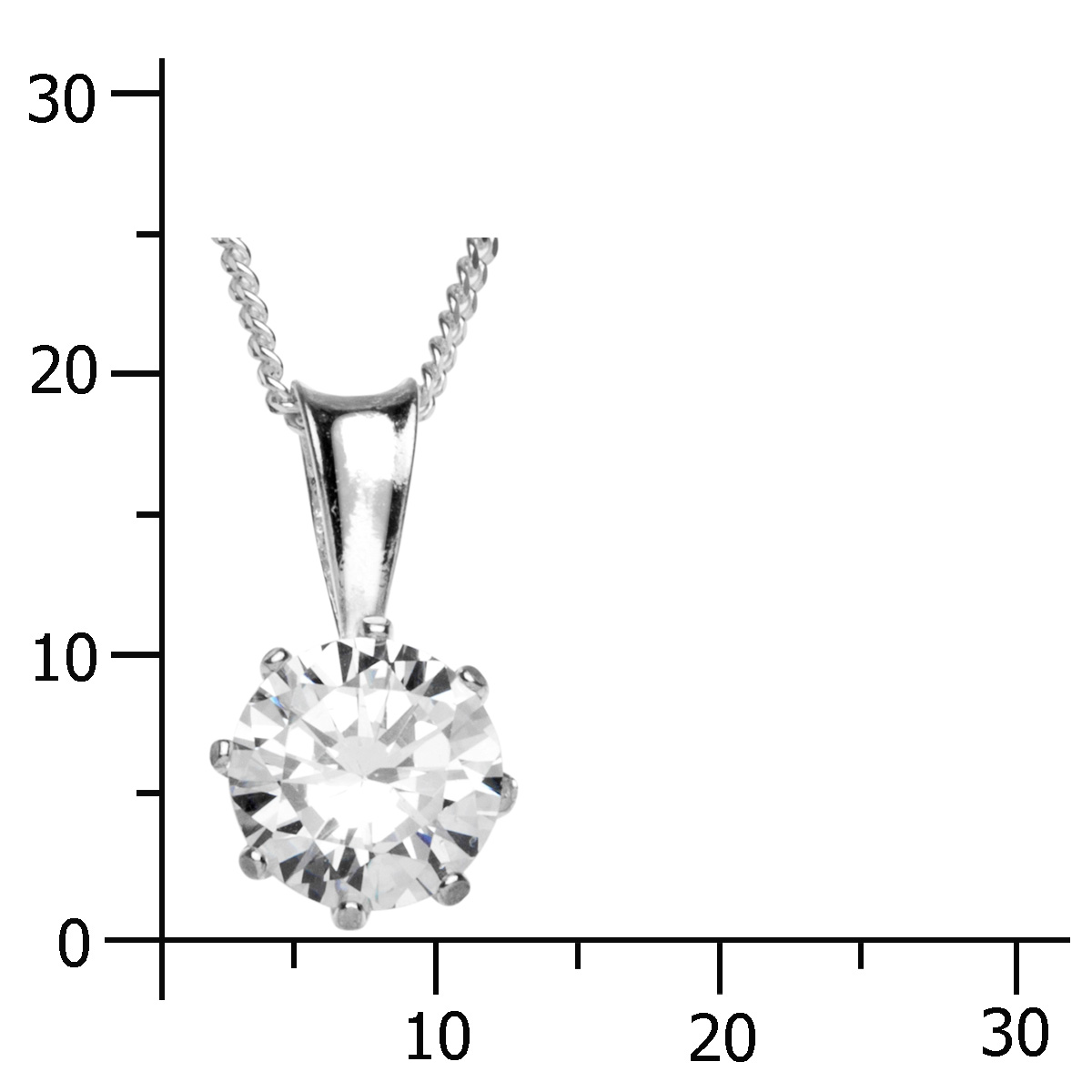 043-201637-A142k Kette mit Anhänger Silber 925/000, Zirkonia, weiß, -Länge wählbar-