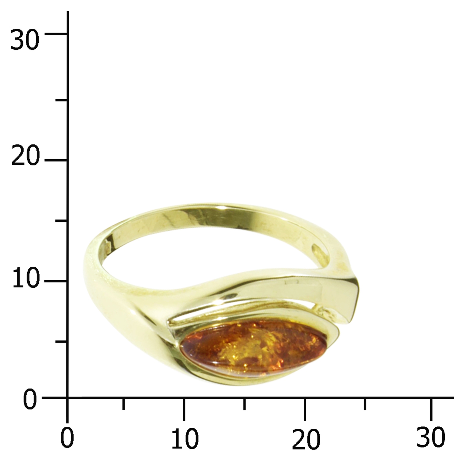 001-173249-GR58k Ring Gold 333/000, Bernstein -Größe wählbar-
