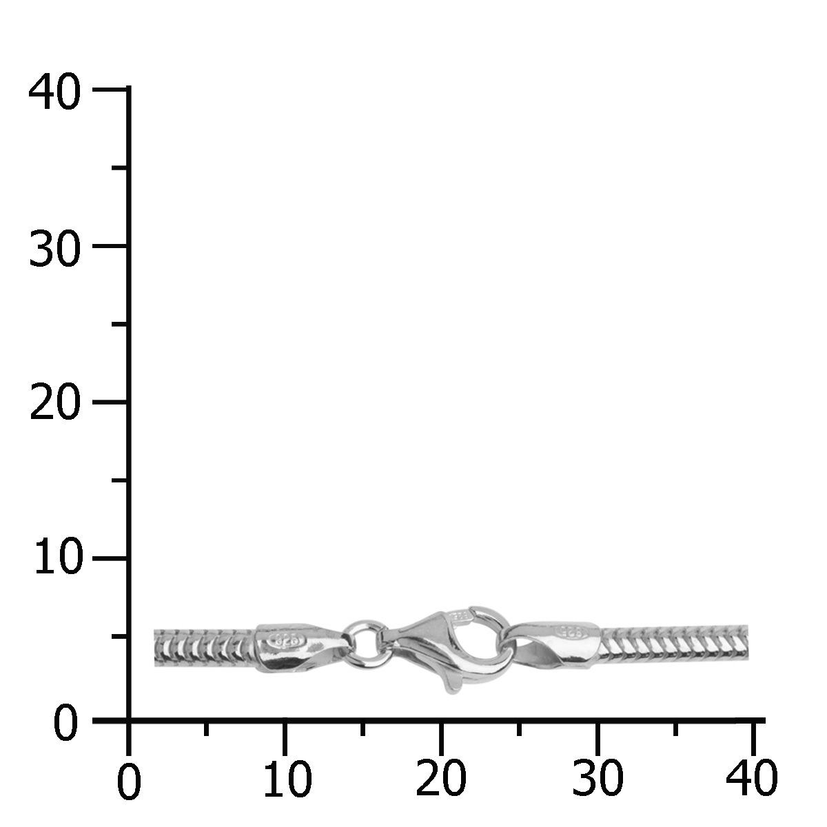 Kette Silber 925/000, Schlange 2,4 mm - Länge wählbar -