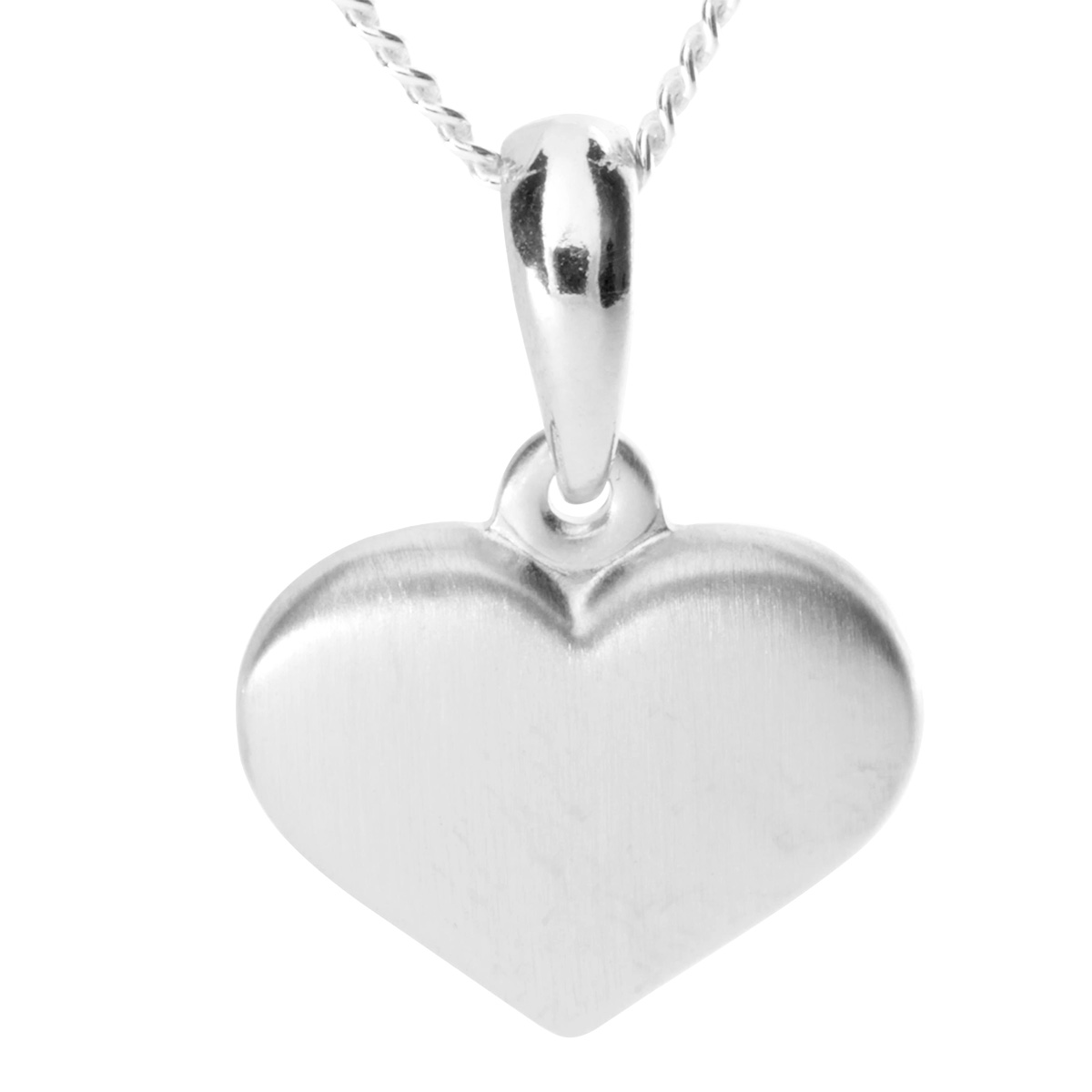 001-203635-A242 Kette mit Anhänger, Silber 925/000, Herz, matt, 42 oder 45 cm