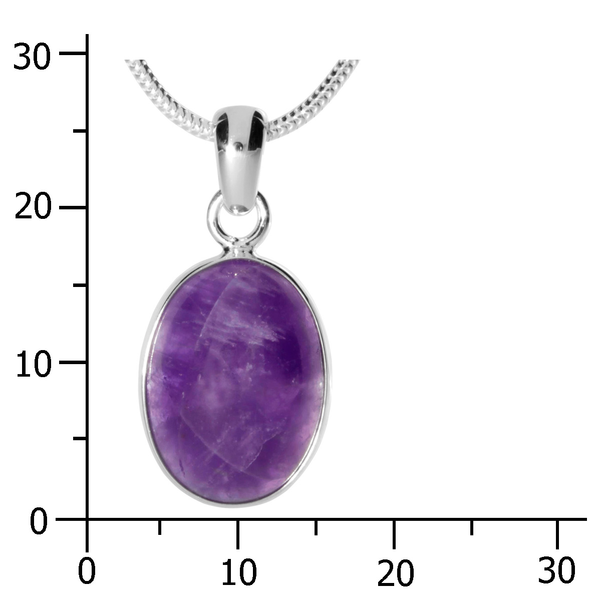 001-203647-A142k Kette mit Anhänger Silber 925/000, 42 cm, Amethyst