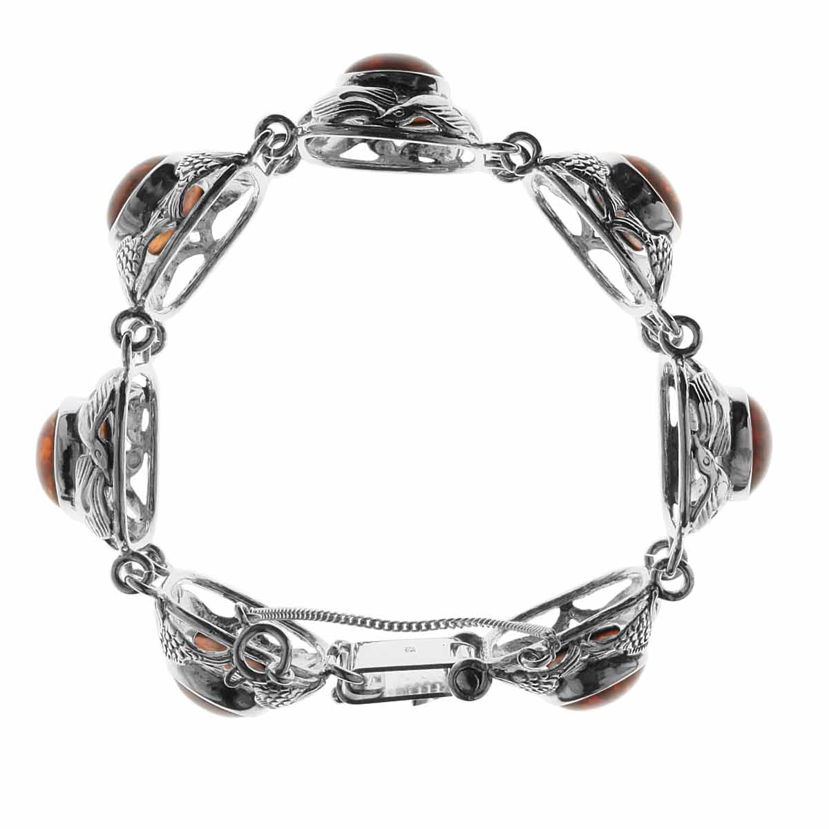 4250054295624-PT02 Armband Fischland, Silber 925/000, oxyd., Bernstein