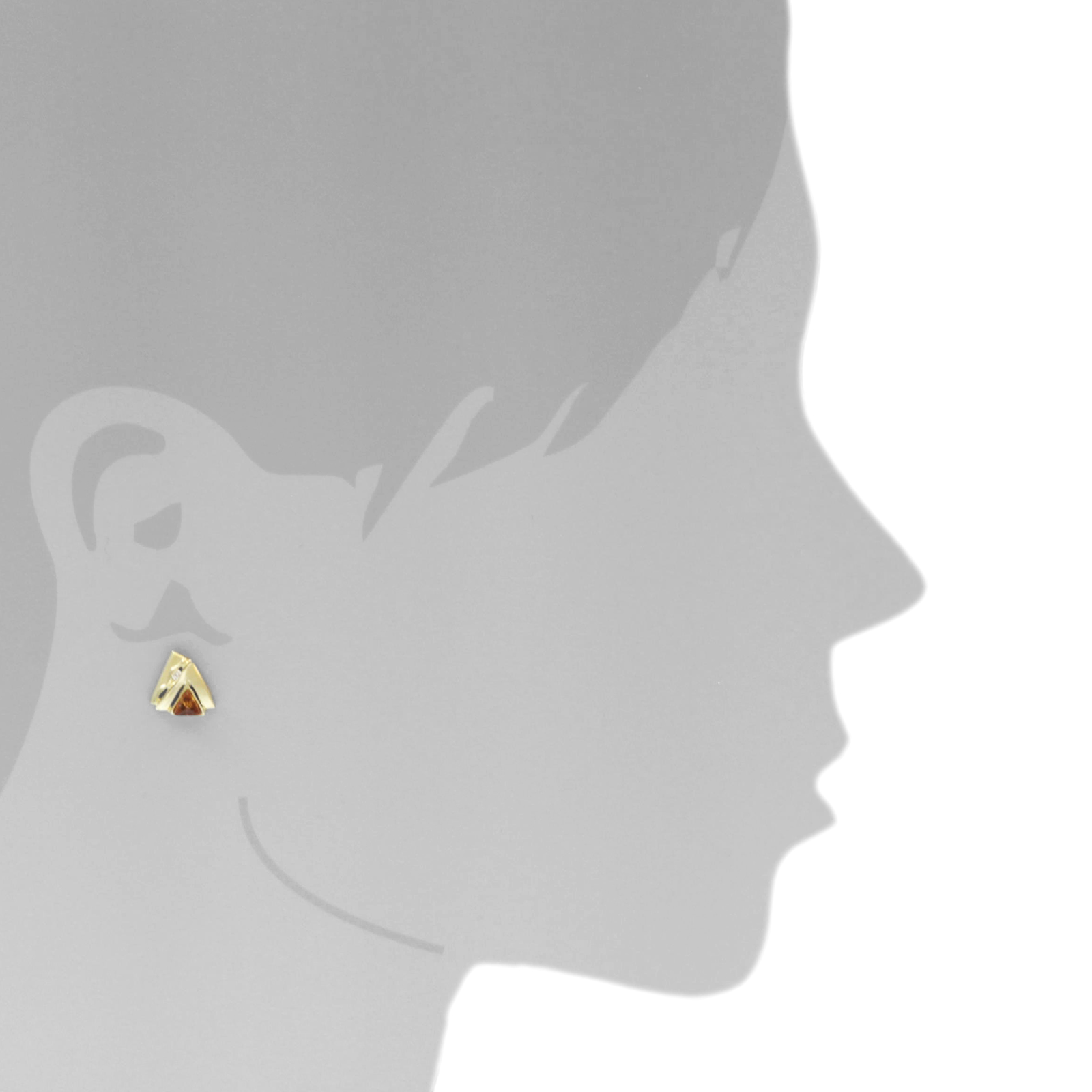 Ohrstecker Gold 585/000, Bernstein/Brillant Ohrstecker Gold 585/000, Bernstein/Brillant