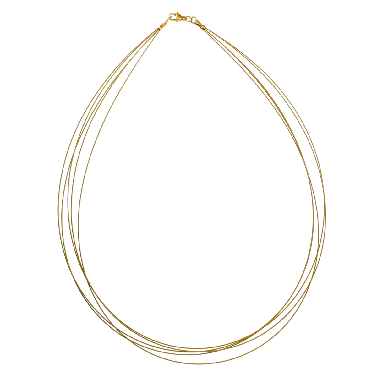 Nyloncollier 5-reihig Gold 333/000 -Länge wählbar-