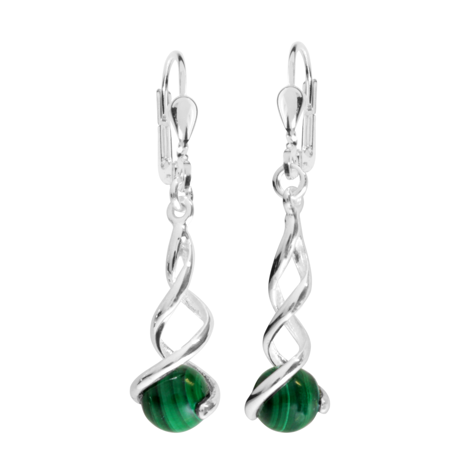 Ohrhänger Silber 925/000, Malachit Ohrhänger Silber 925/000, Malachit