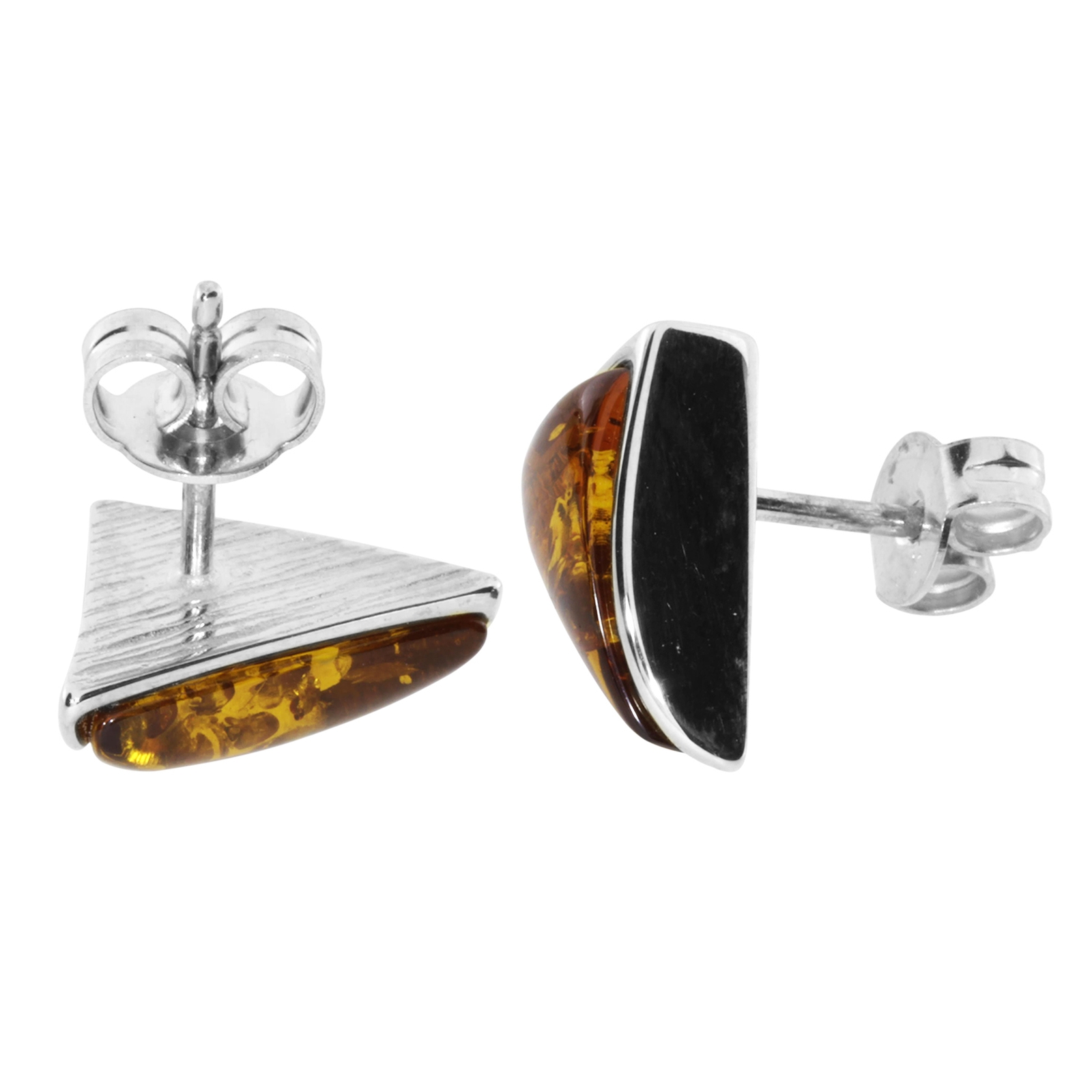 001-263134-00011 Ohrstecker Silber 925/000, Bernstein