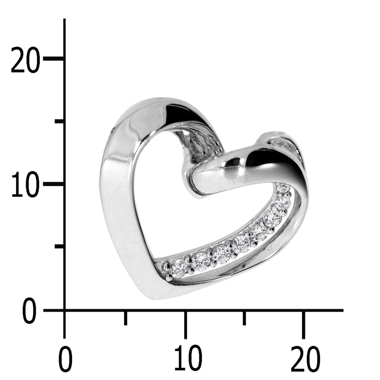 Anhänger "Herz", Silber 925/000, Zirkonia Anhänger "Herz", Silber 925/000, Zirkonia