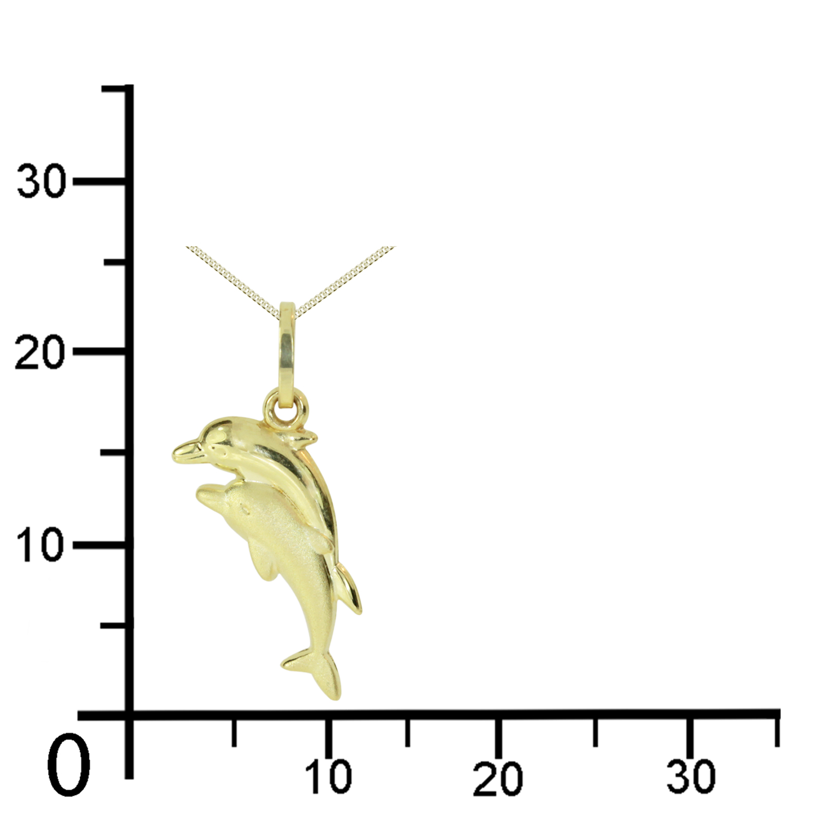 114-100070-A142KGDBcOos3RXohf Kette mit Anhänger Gold 333/000, Delphinpaar, 42 oder 45 cm