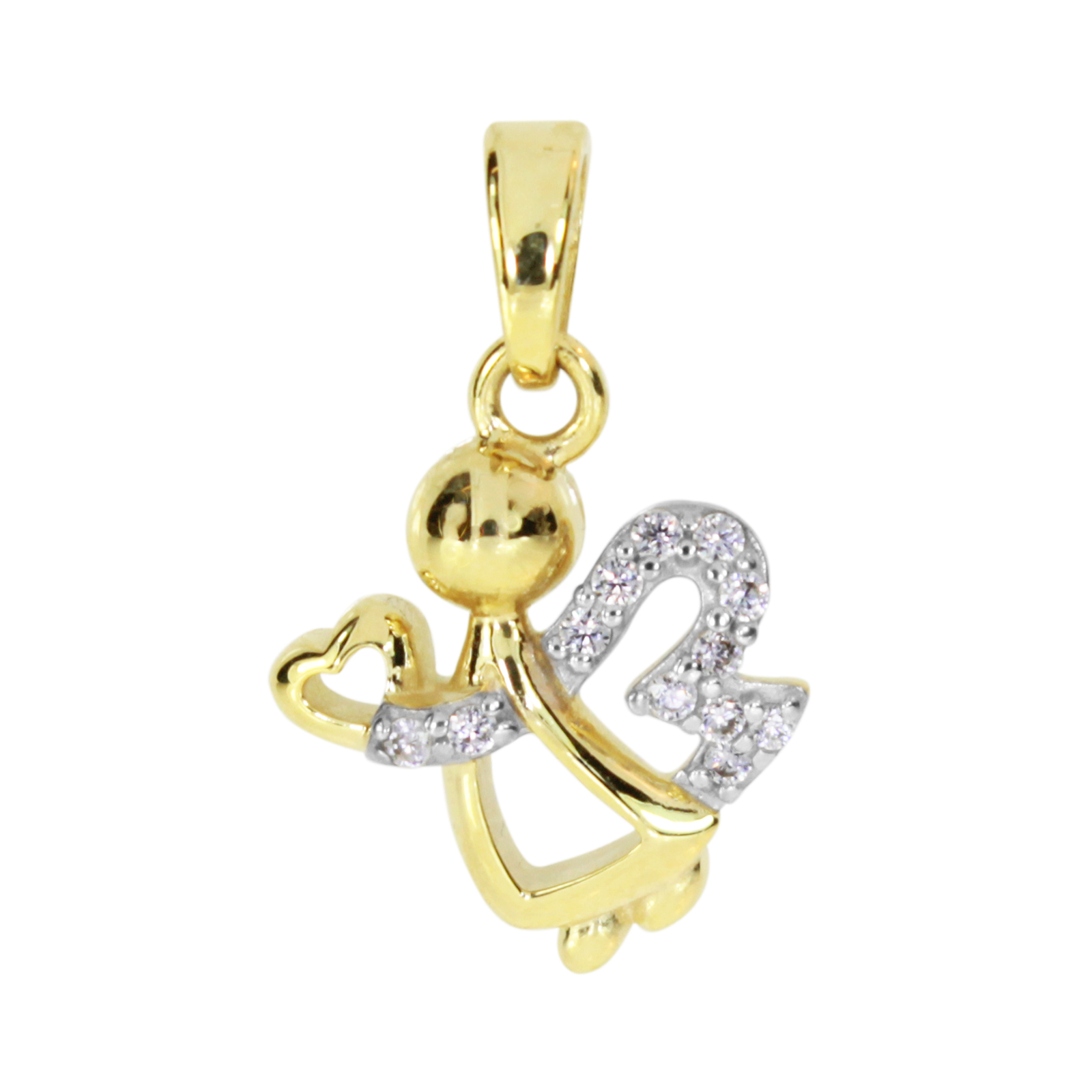 Anhänger Gold 333/000, Engel, Zirkonia