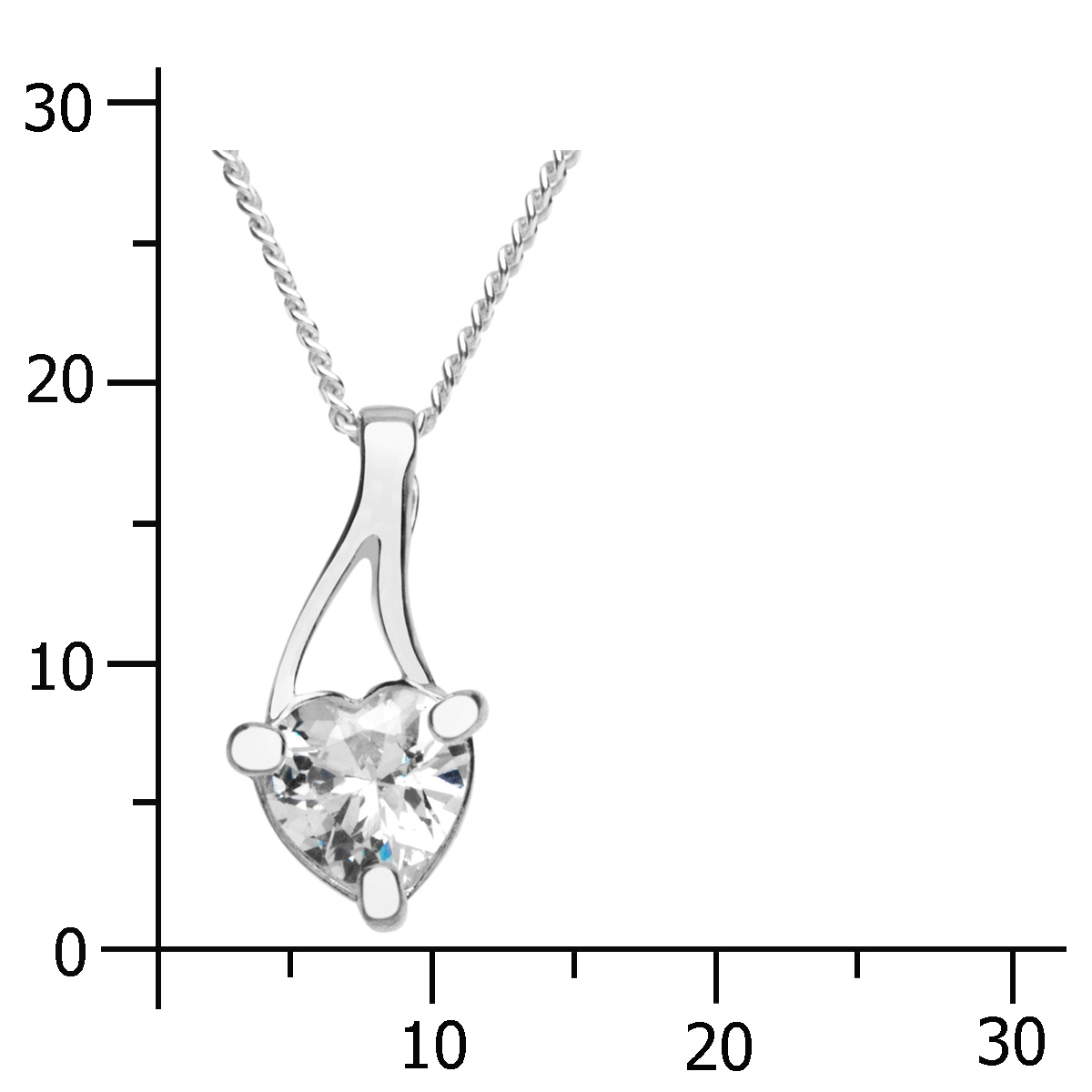 043-201713-A142k Kette mit Anhänger Silber 925/000, Zirkonia, weiß, 42 cm
