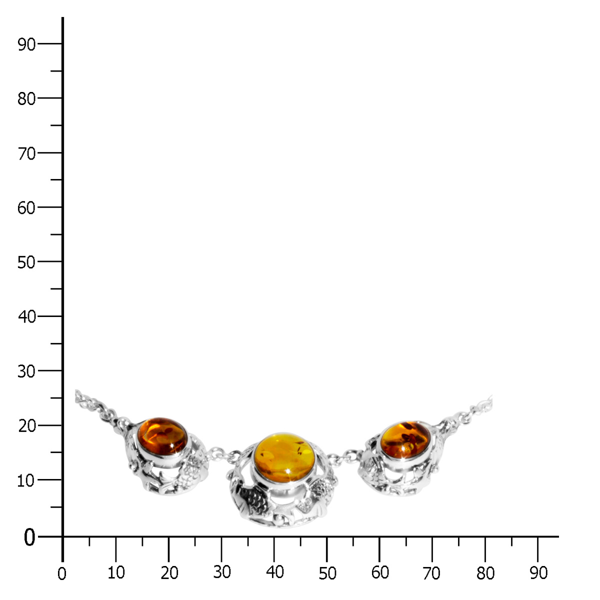 4250054222767-PT04 Collier Fischland Silber 925/000, oxyd., Bernstein
