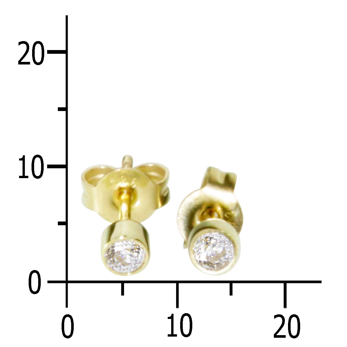 001-163390-0100k Ohrstecker Gold 333/000, Zirkonia 5 mm