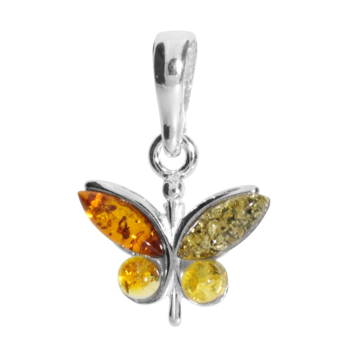 Anhänger Silber 925/000, Schmetterling, Bernstein