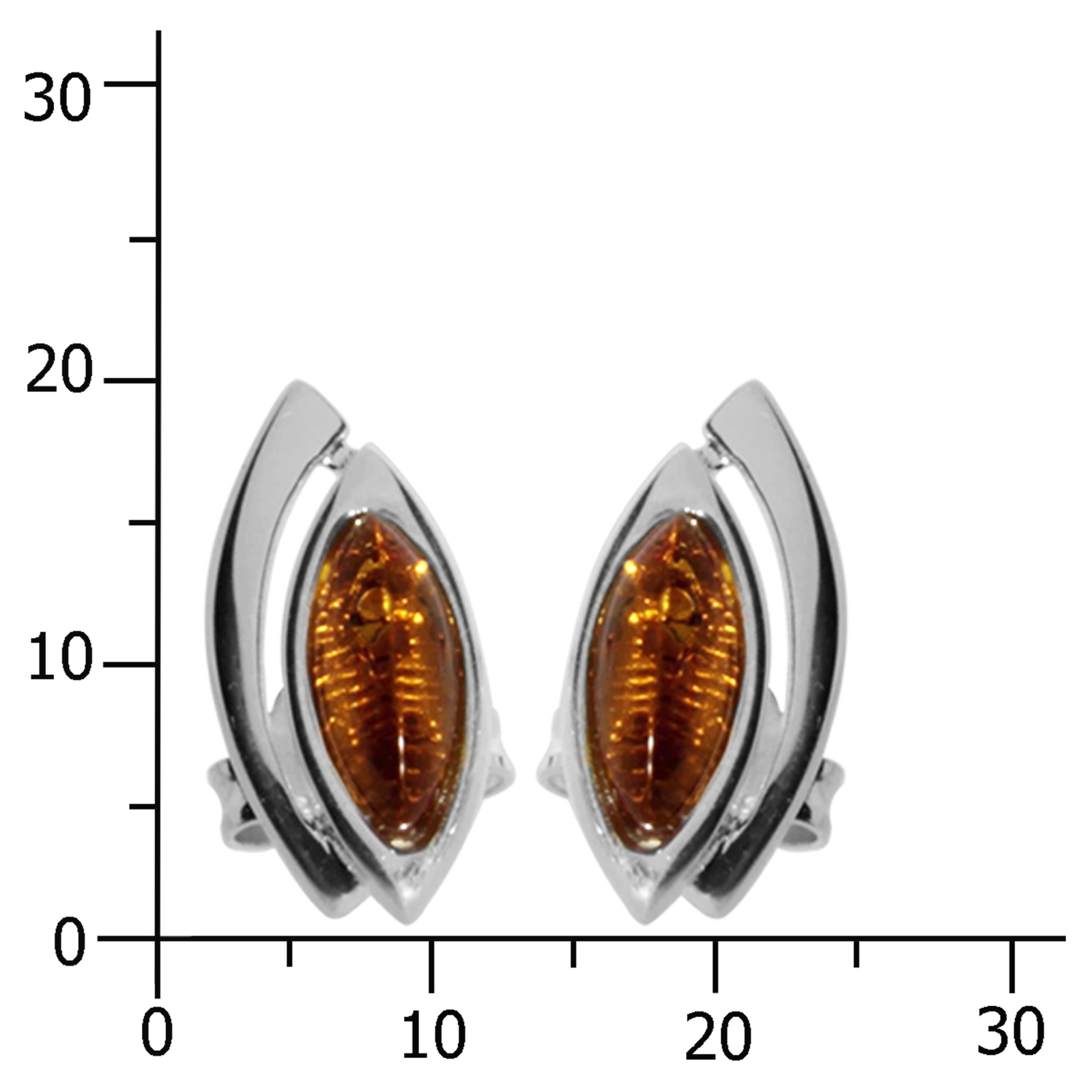 001-263159-0001k Ohrstecker, Silber 925/000, Bernstein