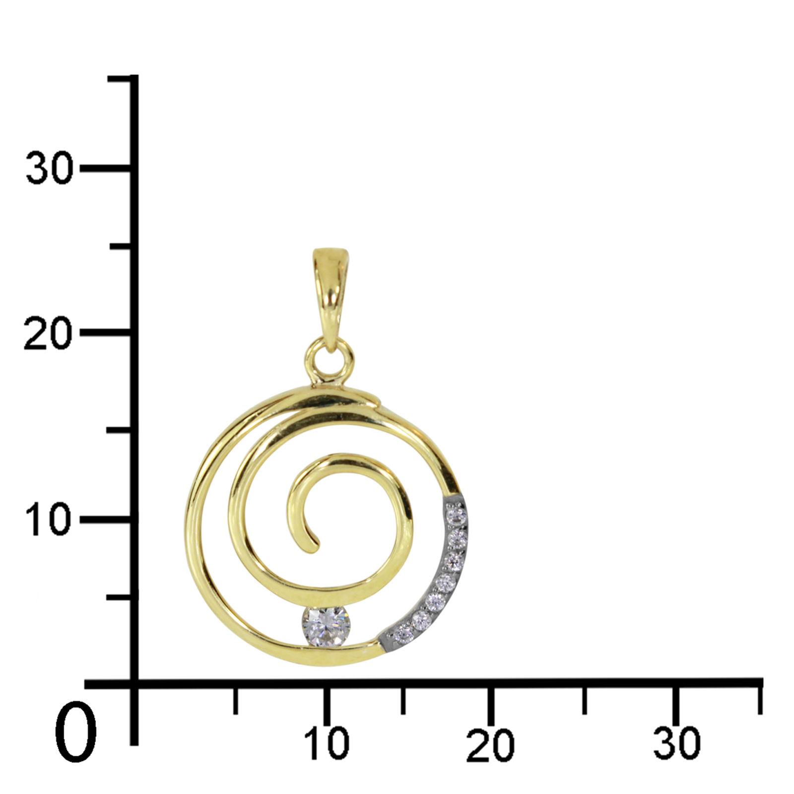 114-100040-0100kvZWKbUszwkwxt Anhänger Gold 333/000, Spirale, Zirkonia