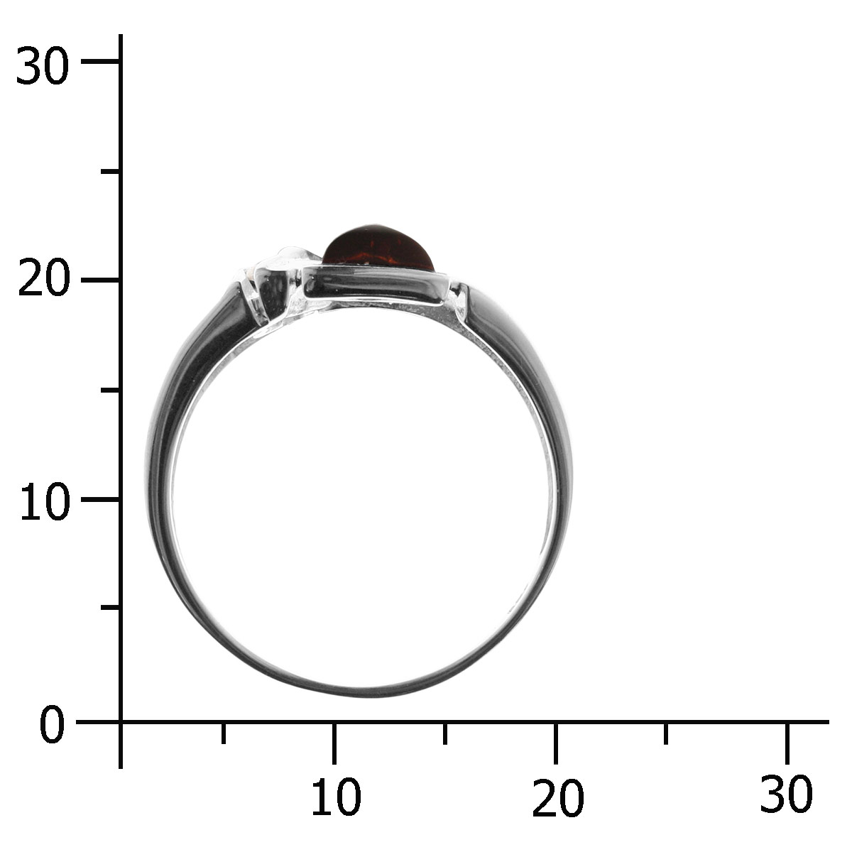 4250054224051-PT04 Ring Silber 925/000, Bernstein/Zirkonia -Größe wählbar-