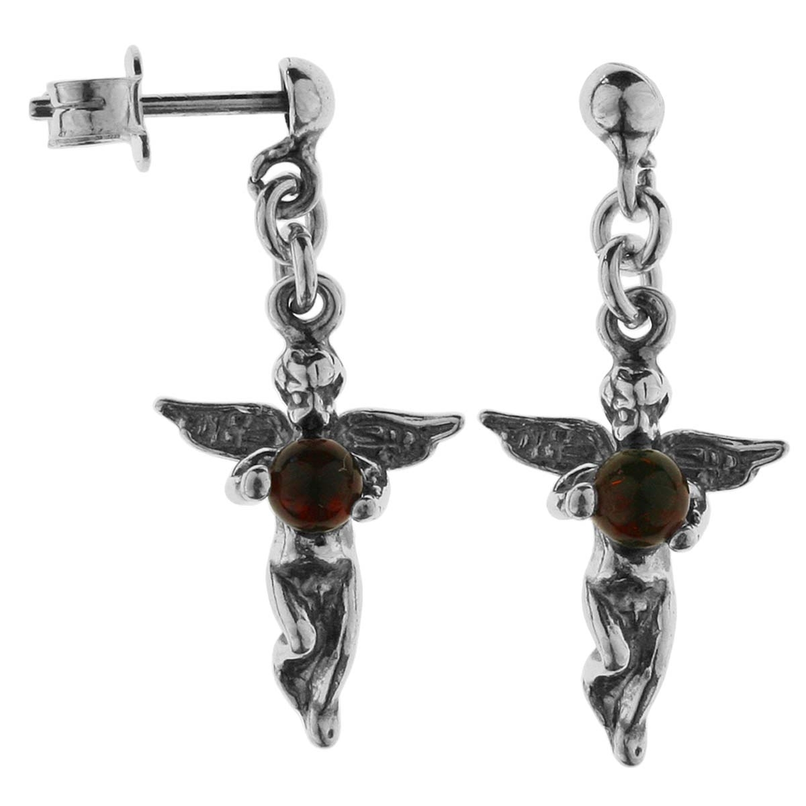 098-265280-0100 Ohrhänger Silber 925/000, Engel, Bernstein