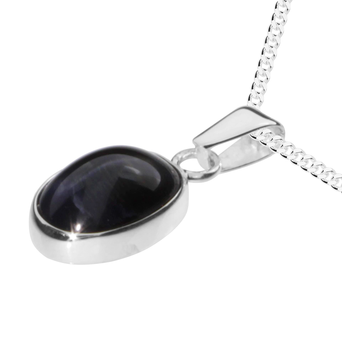 Kette mit Anhänger. Silber 925/000, 42 cm oder 45 cm, Falkenauge